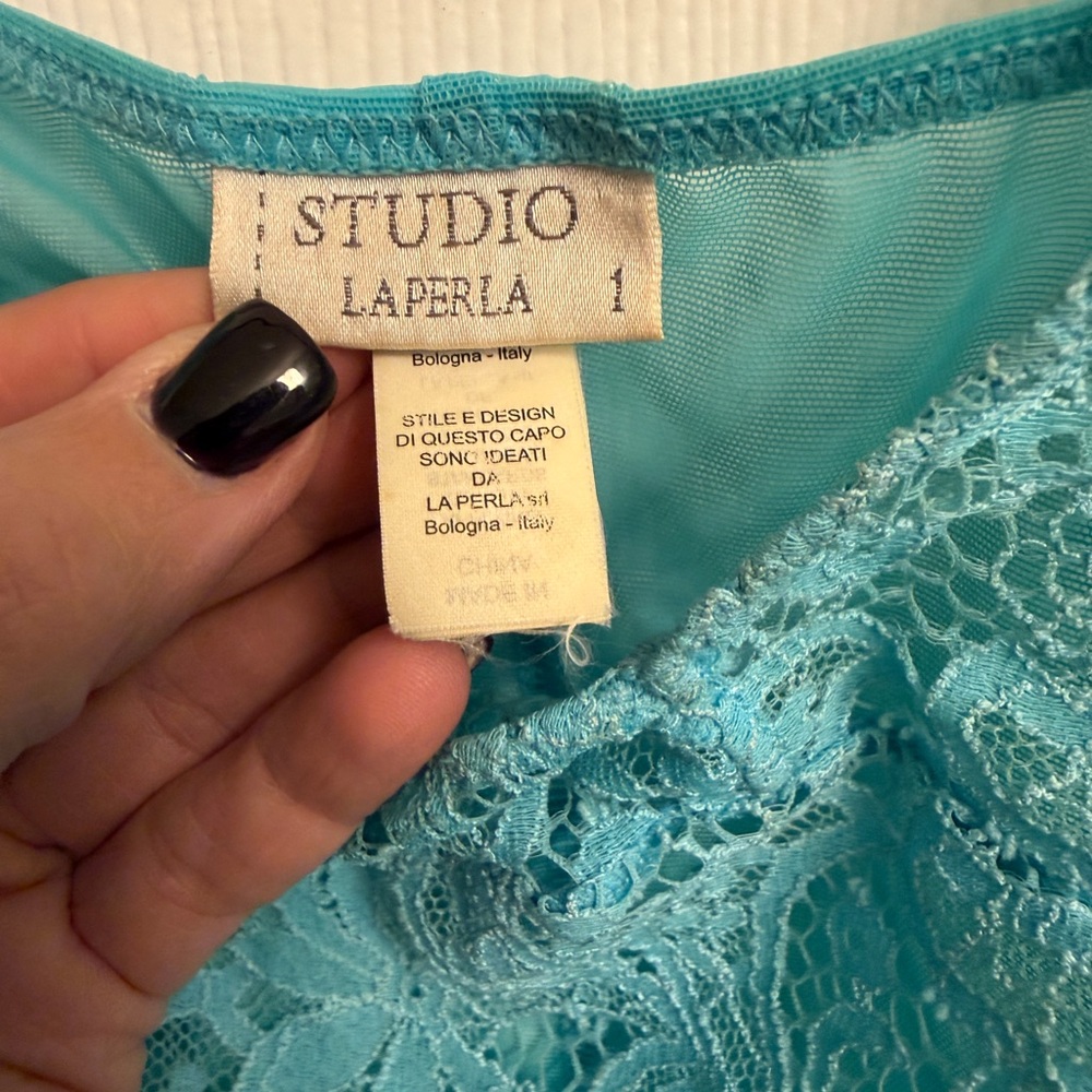 La Perla Studio Lace Chemise - Turquoise - Women’s XS